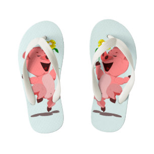 Chanclas Para Niños Flip Flops de divertidos niños con feliz cerdo