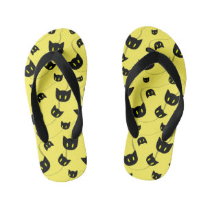 Chanclas Para Niños Flip Flops de gato negro fanático de Halloween