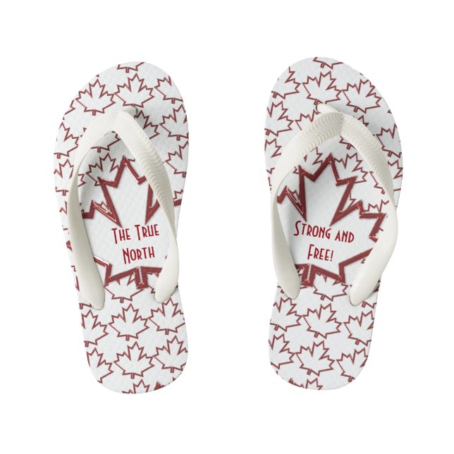 Chanclas Para Niños Flip Flops de hojas de arce canadiense para niños (Plantilla)