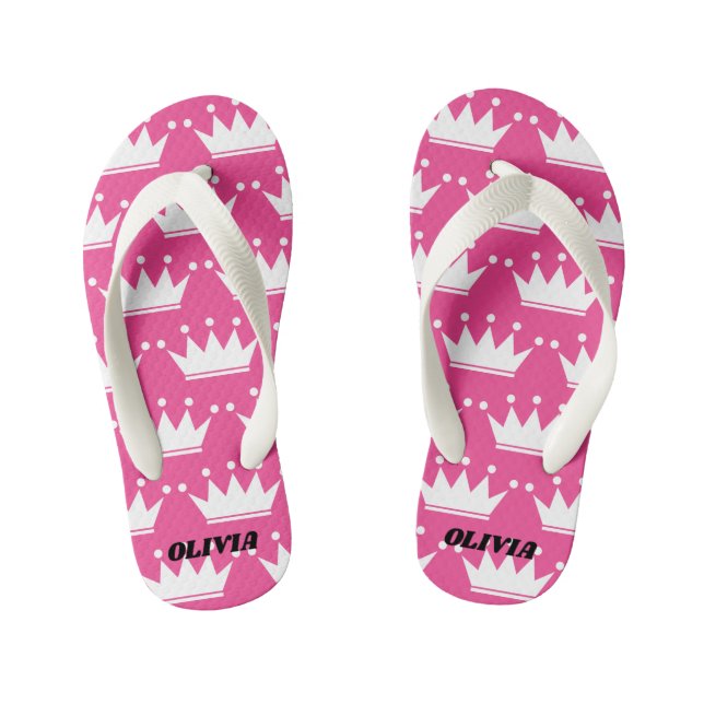 Chanclas Para Niños Flip Flops de la corona de princesa rosa para los  (Plantilla)