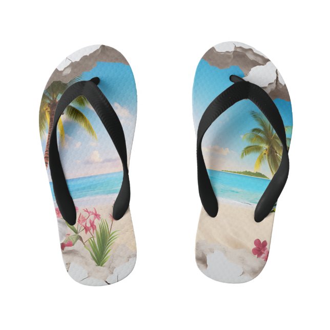 Chanclas Para Niños Flip Flops de la vibra tropical infantil (Plantilla)