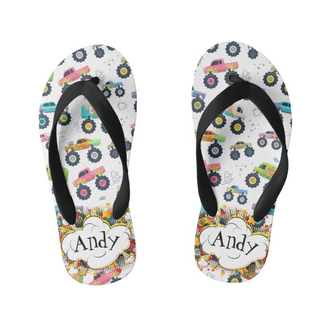 Chanclas Para Niños Flip Flops de niños automotores personalizados (Plantilla)