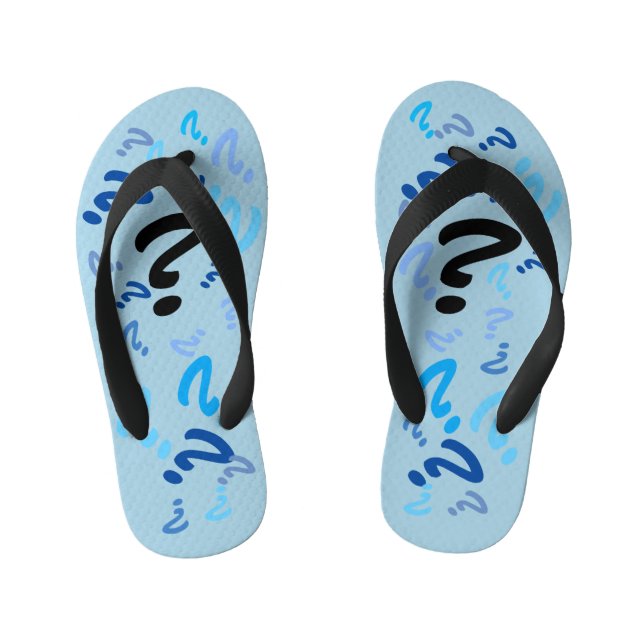 Chanclas Para Niños Flip Flops - Preguntas en azul (Plantilla)