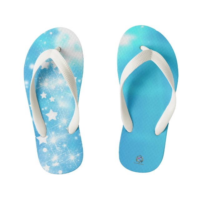 Chanclas Para Niños Flip Flops Whale Magic Light Blue (Plantilla)