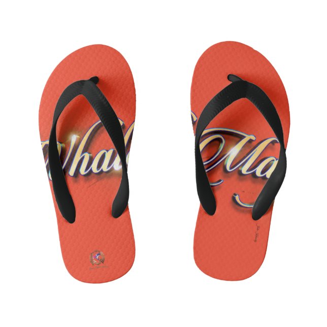 Chanclas Para Niños Flip Flops Whale Magic Naranja (Plantilla)