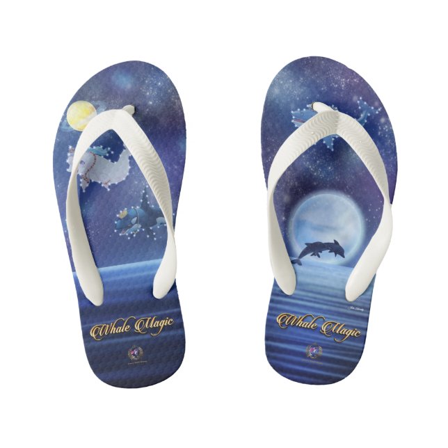 Chanclas Para Niños Flip Flops Whale Magic Royal Constellellings (Plantilla)