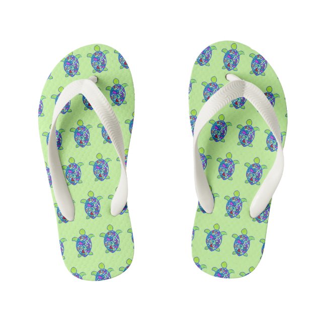 Chanclas Para Niños Flips-flopes de la tortuga (Plantilla)