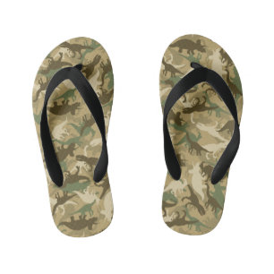 Chanclas Para Niños Flips-flopes del camuflaje del dinosaurio para los