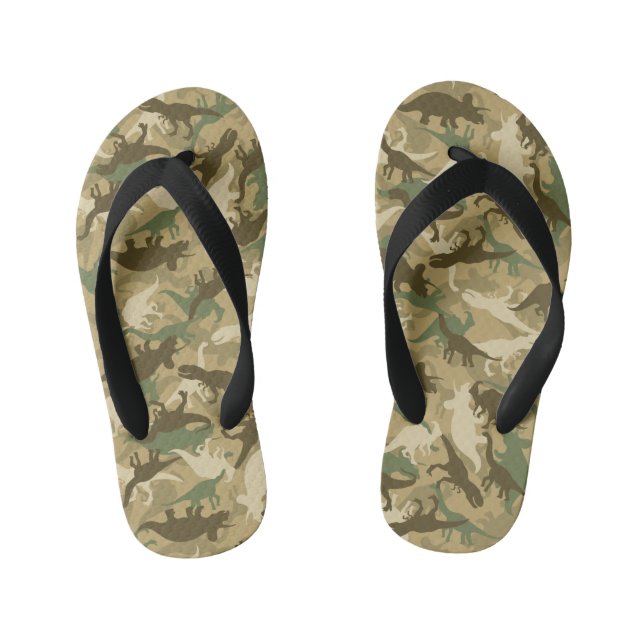 Chanclas Para Niños Flips-flopes del camuflaje del dinosaurio para los (Plantilla)