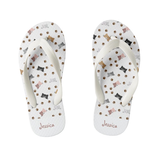 Chanclas Para Niños Flops de volteo de gato Personalizado para niños (Plantilla)