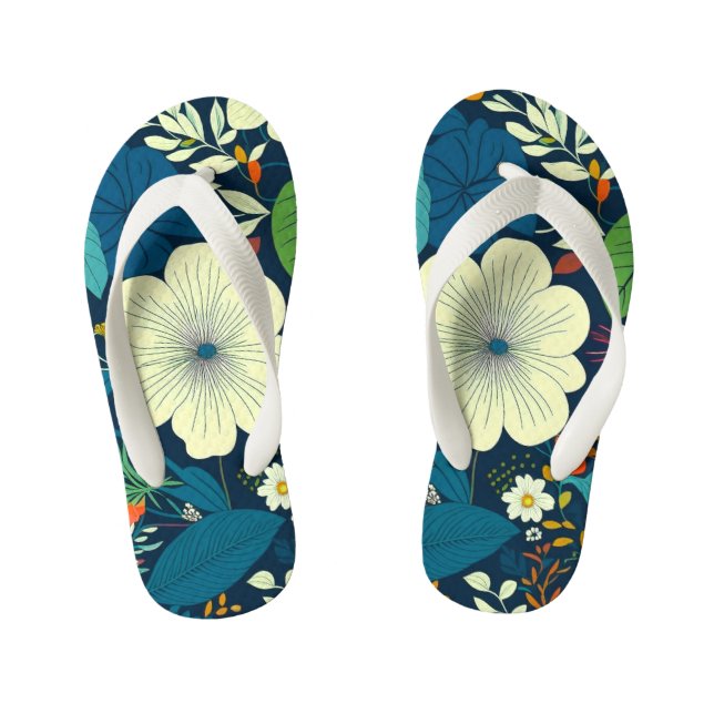 Chanclas Para Niños Floral (Plantilla)