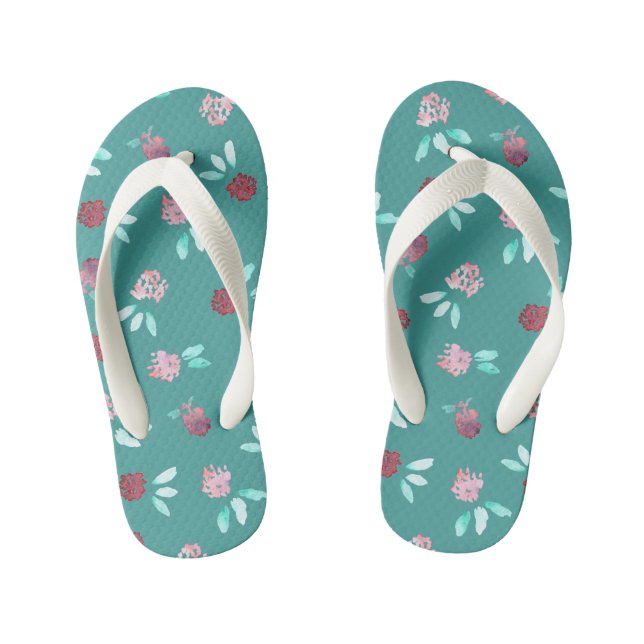 Chanclas Para Niños Flores de trébol para niños (Plantilla)