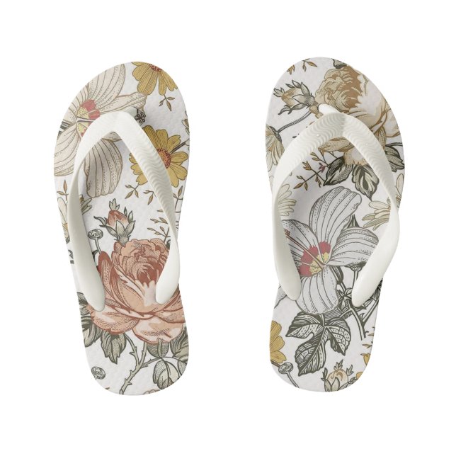 Chanclas Para Niños Flores hermosas (Plantilla)