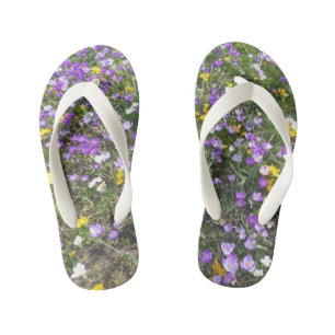 Chanclas Para Niños Flores multicolor de primavera de crocus para niño