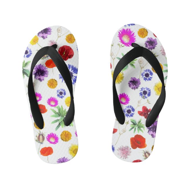 Chanclas Para Niños Flores multicolores (Plantilla)