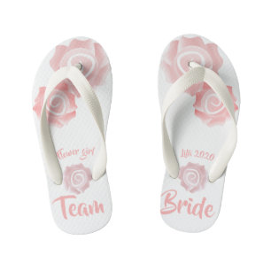 Chanclas Para Niños Flower Girl boda Rosa Flip Flops