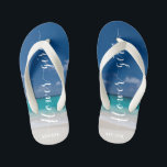 Chanclas Para Niños Flower Girl Calligraphy Beach Wedding Flip Flops<br><div class="desc">Chica de flores caligrafía playa fiesta de boda chanclas (tallas de niños) con correas y texto de personalizable - puede añadir el nombre de chica Flor</div>