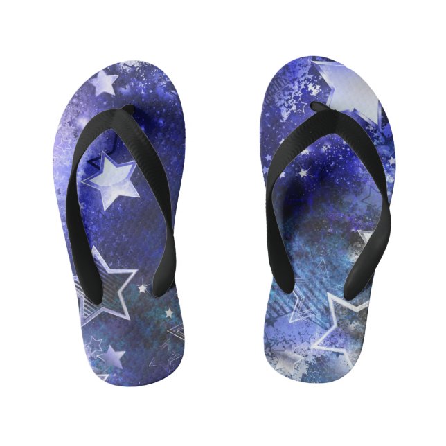 Chanclas Para Niños Fondo espacial con estrellas (Plantilla)