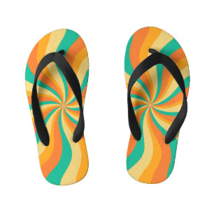Chanclas Para Niños Fondo Retro 70 de colores vivos