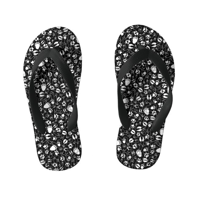 Chanclas Para Niños Foot prints 01.b. Black BG (Plantilla)