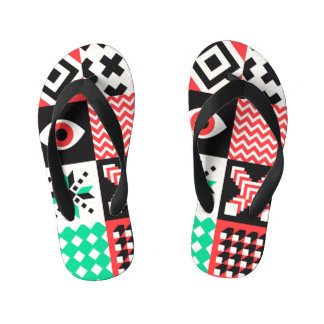 Chanclas Para Niños Formas De Bloques De Vintage Resumen De Fondo.