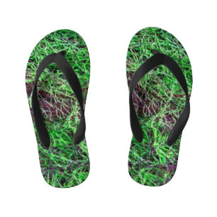 Chanclas Para Niños Foto de textura de musgo de bosque verde vibrante 