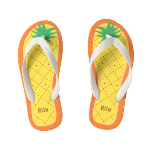 Chanclas Para Niños Fruta tropical divertida personalizada de la piña