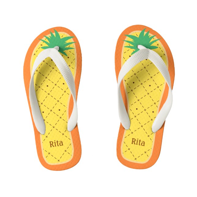 Chanclas Para Niños Fruta tropical divertida personalizada de la piña (Plantilla)