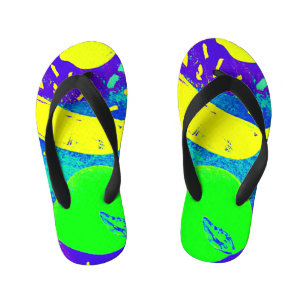 Chanclas Para Niños Frutas expresivas Neon Color Pattern Art