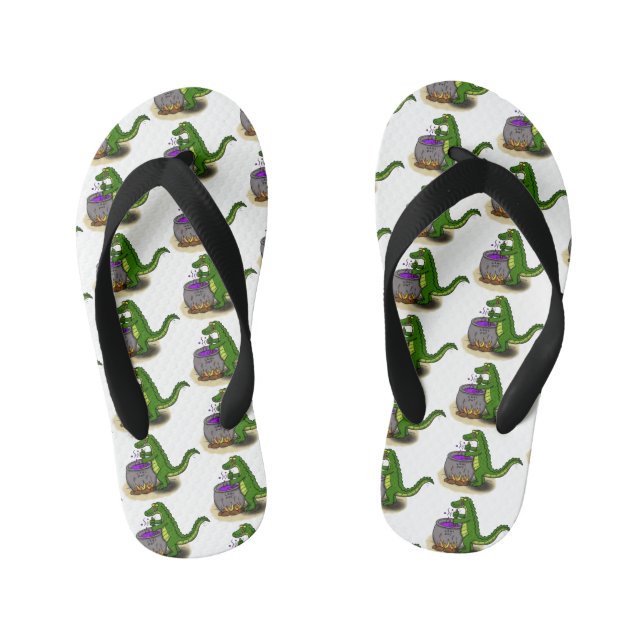 Chanclas Para Niños Fundido personalizado de cocina de caimanes verdes (Plantilla)
