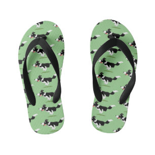 Chanclas Para Niños Funny Border Collie perro corriendo personalizado