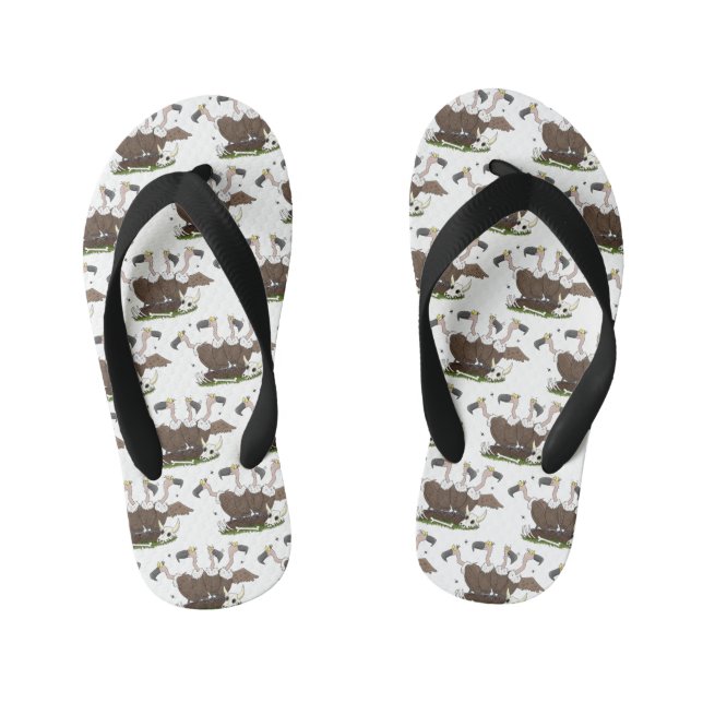 Chanclas Para Niños Funny personalizado de humor de buitres (Plantilla)