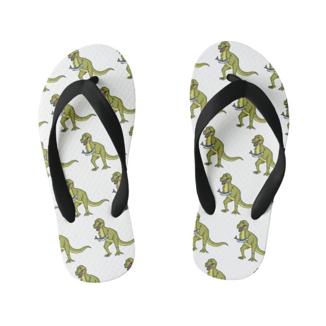 Chanclas Para Niños Funny T rex dinosaur ilustracion (Plantilla)