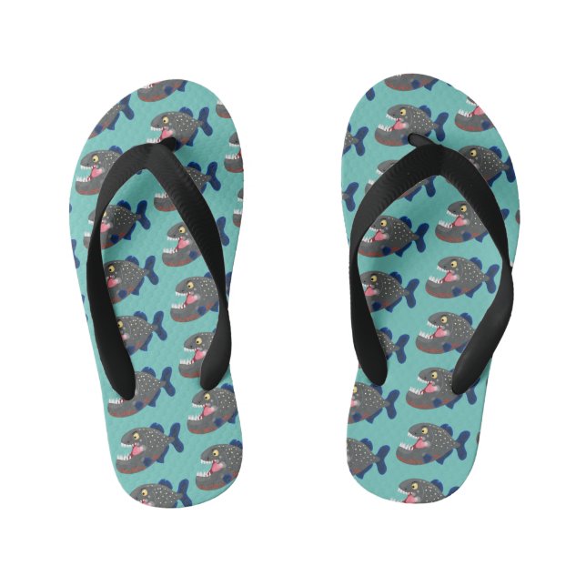 Chanclas Para Niños Furioso ilustracion personalizado de piranha (Plantilla)