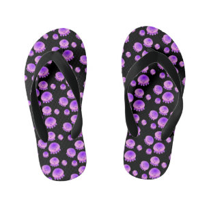 Chanclas Para Niños Gallito rosa morado kawaii personalizado