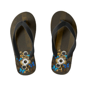 Chanclas Para Niños Gases de vapor y mariposas azules