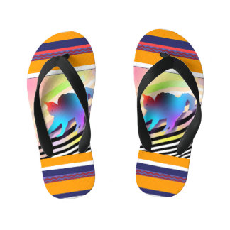 Chanclas Para Niños Gato Azul Con Rayas