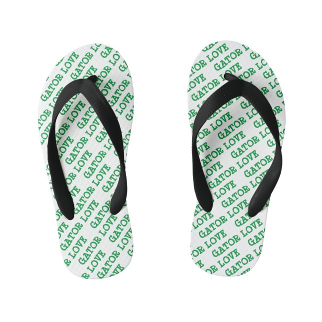 Chanclas Para Niños Gator Love Green Tiled Beach Flip Flops (Plantilla)