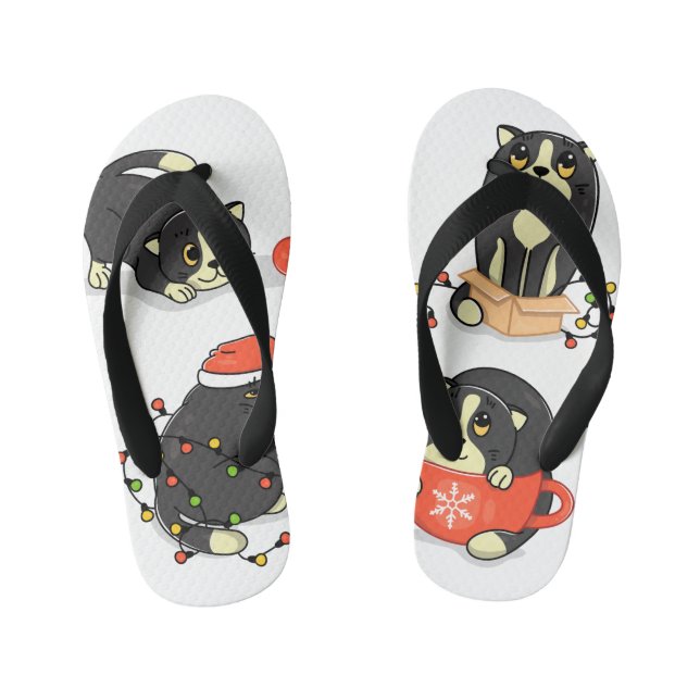 Chanclas Para Niños Gatos de Navidades bonitos y divertidos (Plantilla)