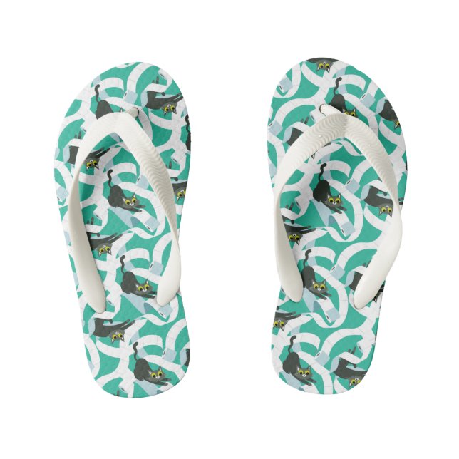 Chanclas Para Niños Gatos de papel higiénico locos (Plantilla)