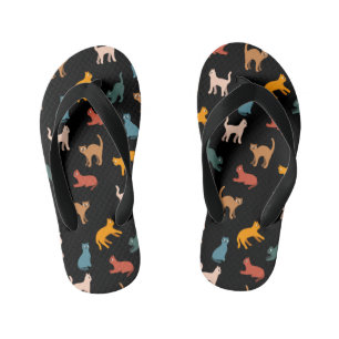 Chanclas Para Niños Gatos en negro
