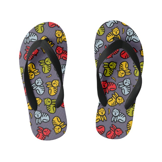 Chanclas Para Niños Gatos más bananas (Plantilla)