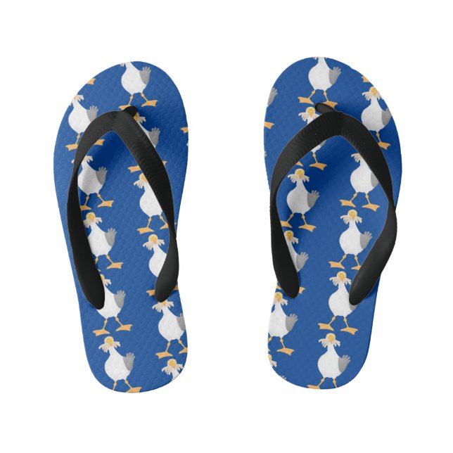 Chanclas Para Niños Gaviota divertida con personalizado de patatas fri (Plantilla)