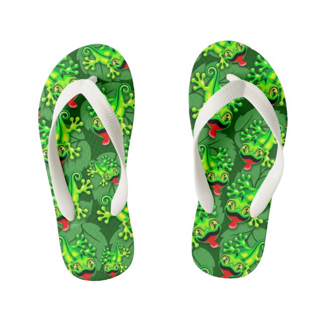 Chanclas Para Niños Gecko Lizard Baby Personalizado (Plantilla)