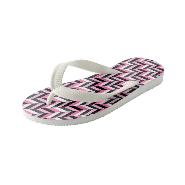 Chanclas Para Niños Geométrico rosa, negro, gris y blanco 2 (Angular)