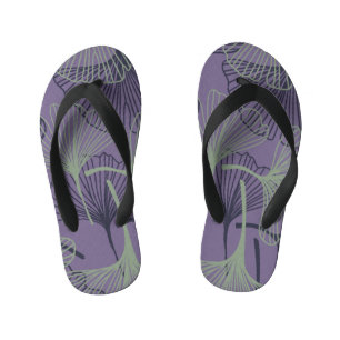Chanclas Para Niños Gingko biloba: patrón de cosecha abstracta.