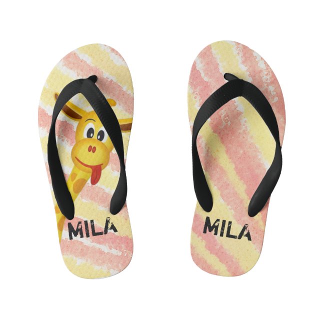 Chanclas Para Niños Giraffe con mucho color (Plantilla)