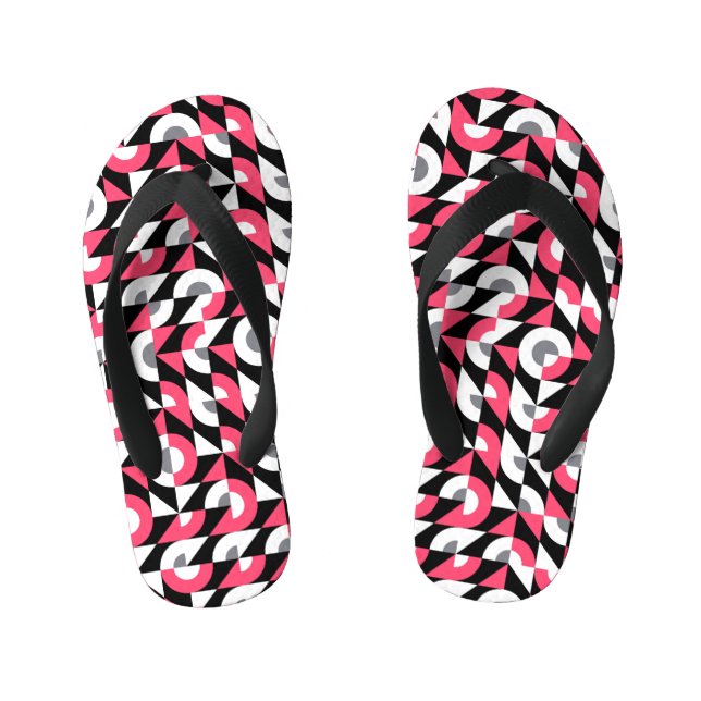 Chanclas Para Niños Glitch vintage: Patrón abstracto geométrico (Plantilla)