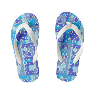Chanclas Para Niños Gotitas de Lluvia Chubascos de Abril Diseño Multi
