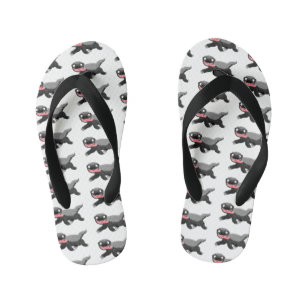 Chanclas Para Niños Gracioso ilustracion personalizado de insignia con